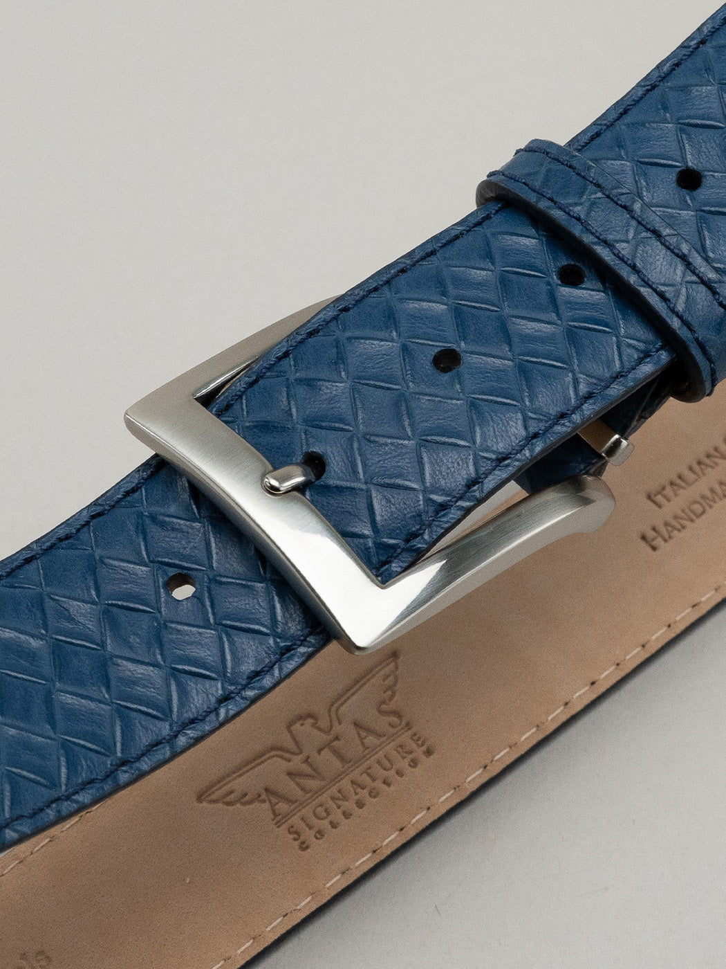 Italian Basket Weave Belt - Navy