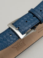 Italian Basket Weave Belt - Navy