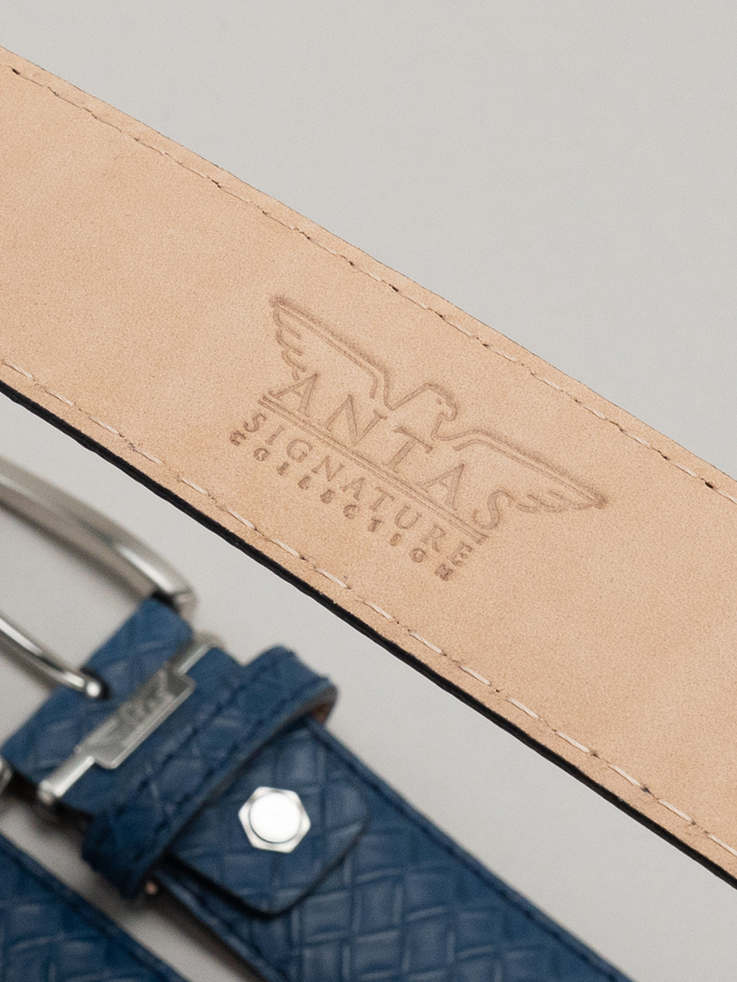 Italian Basket Weave Belt - Navy