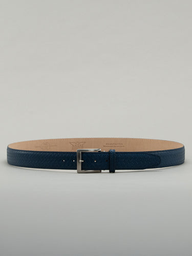 Italian Basket Weave Belt - Navy
