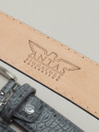 Italian Mock Crocodile Belt - Grey