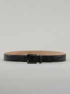 Italian Two Tone Mock Crocodile Belt - Grey Fog
