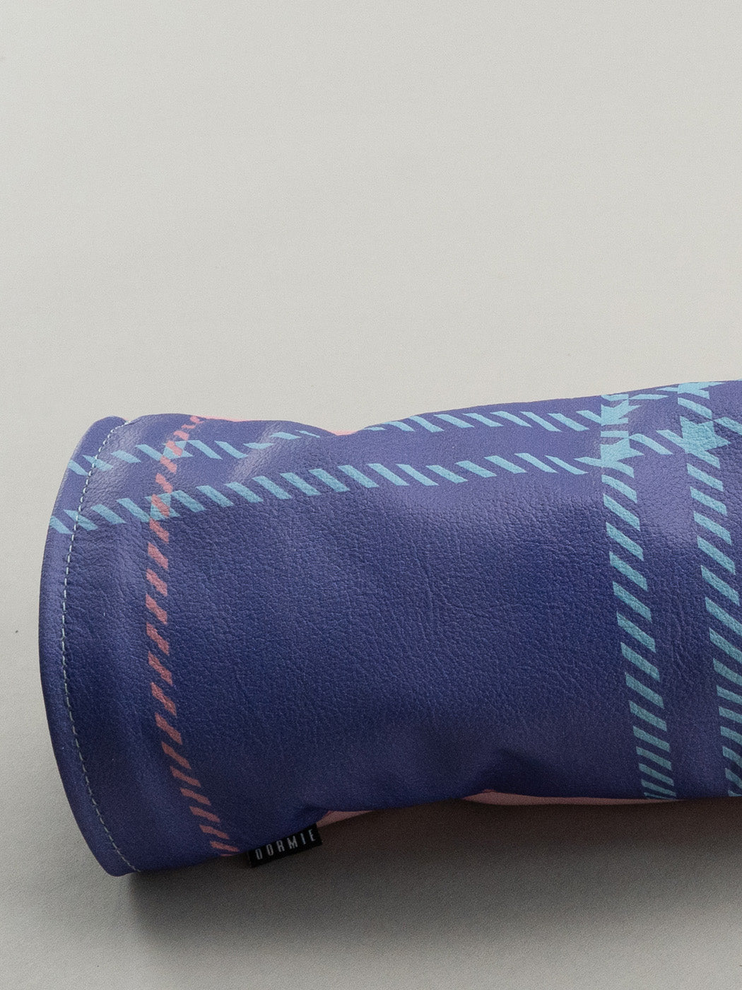Pink yellow and blue plaid golf club headcover