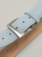 Italian Classic Suede Belt - Soft Blue