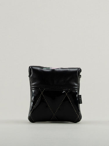 Black quilted leather golf headcover