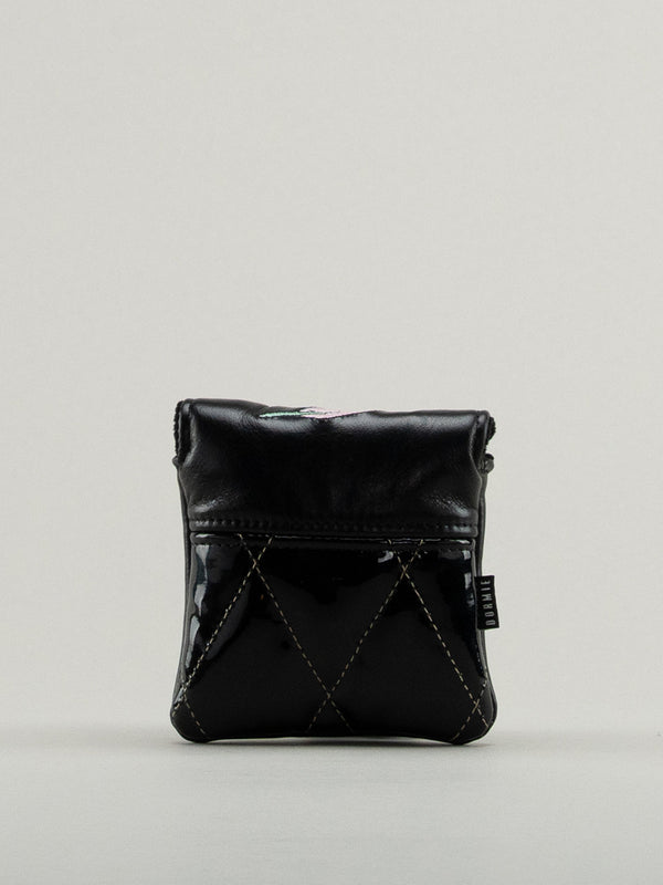 Black quilted leather golf headcover