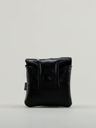 Reverse of black quilted leather golf headcover