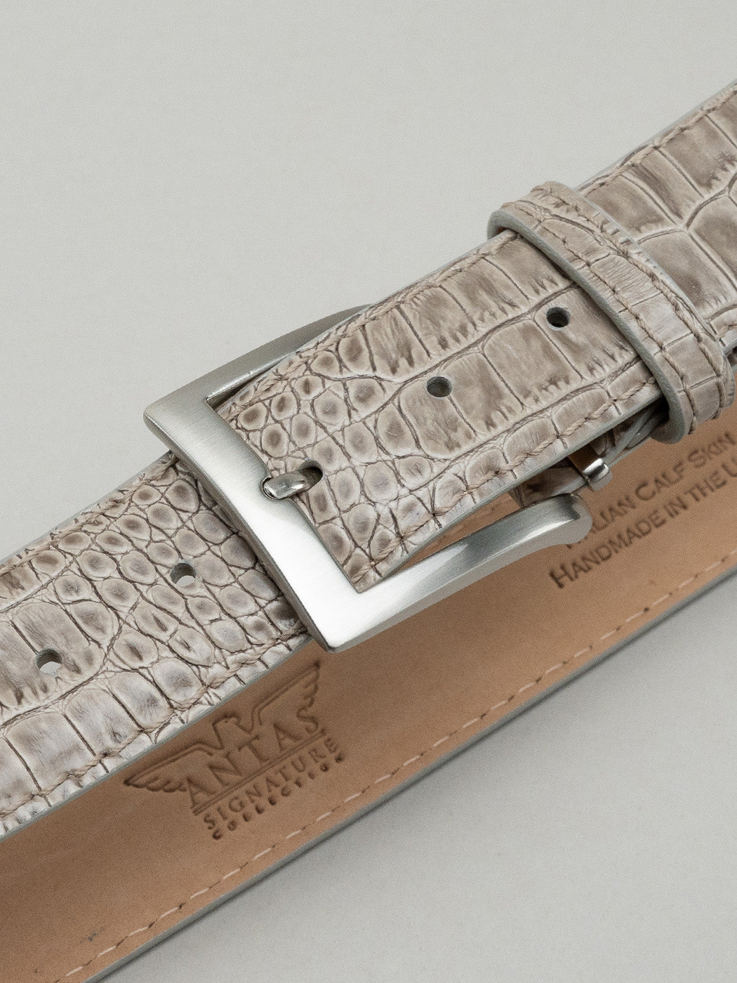 Italian Mock Crocodile Belt - Mink
