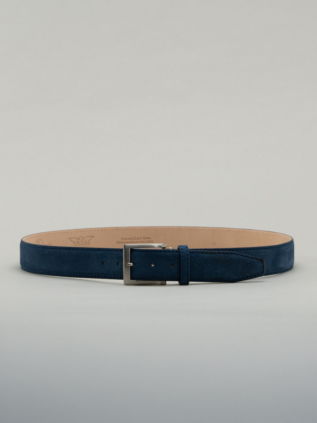 Italian Classic Suede Belt - Navy